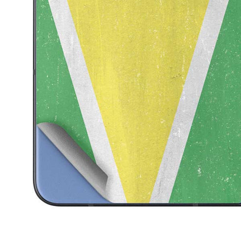 Guyana Flag Distressed Galaxy Z Fold5 5G Skin